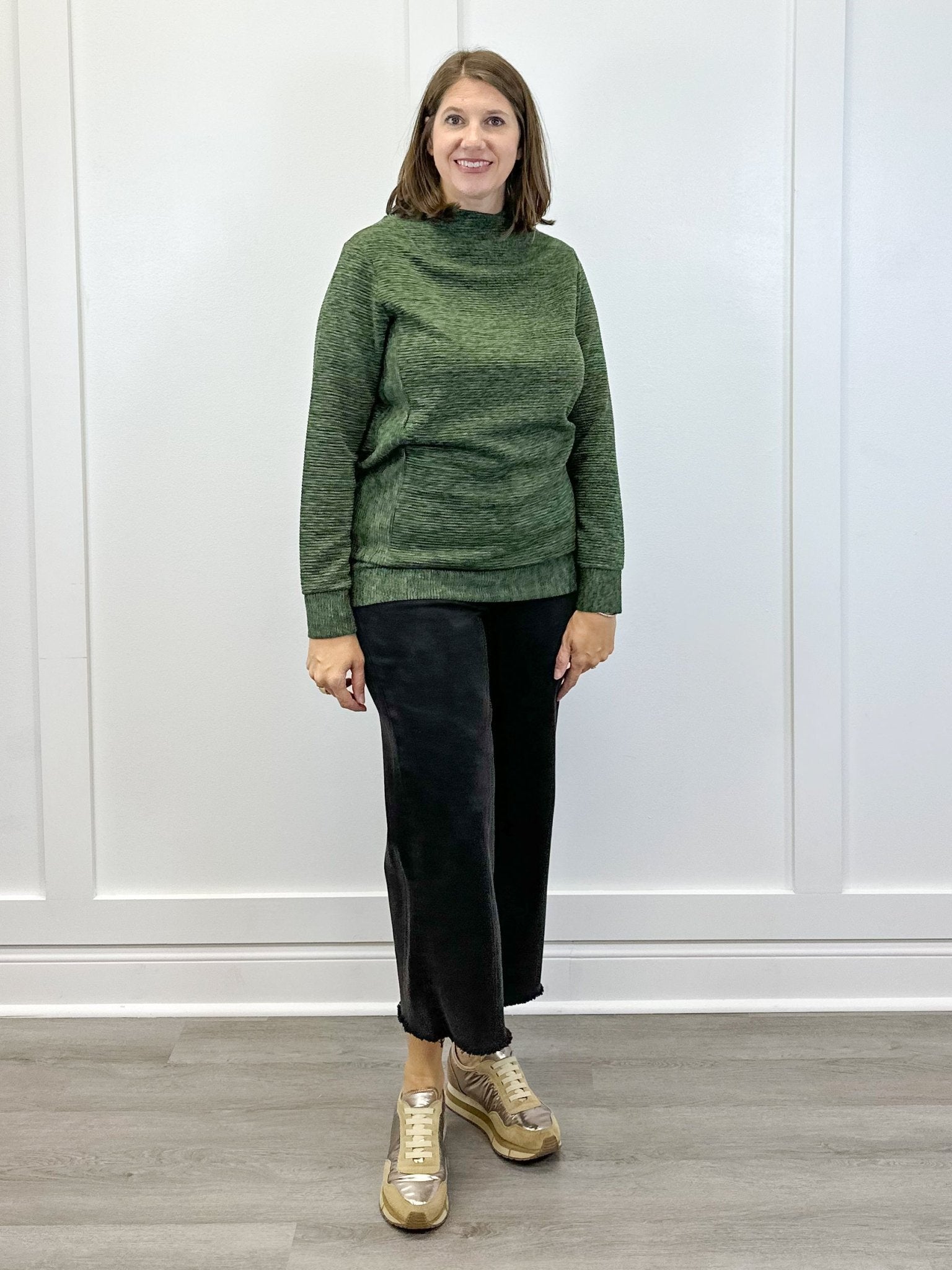 L/S Tunic w/ Invisible Pockets - Chive Sweatshirts + Pullovers Tribal
