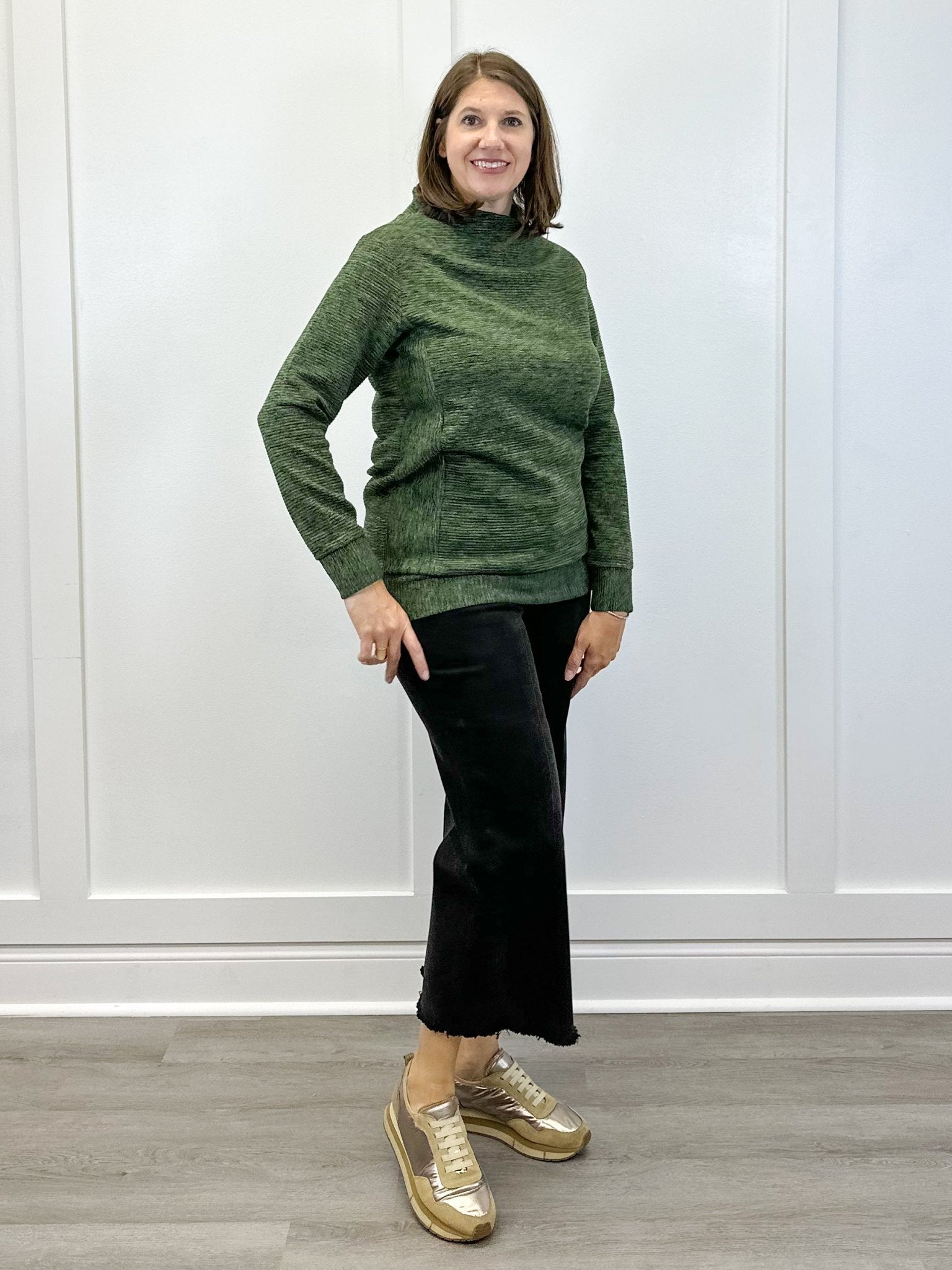 L/S Tunic w/ Invisible Pockets - Chive Sweatshirts + Pullovers Tribal
