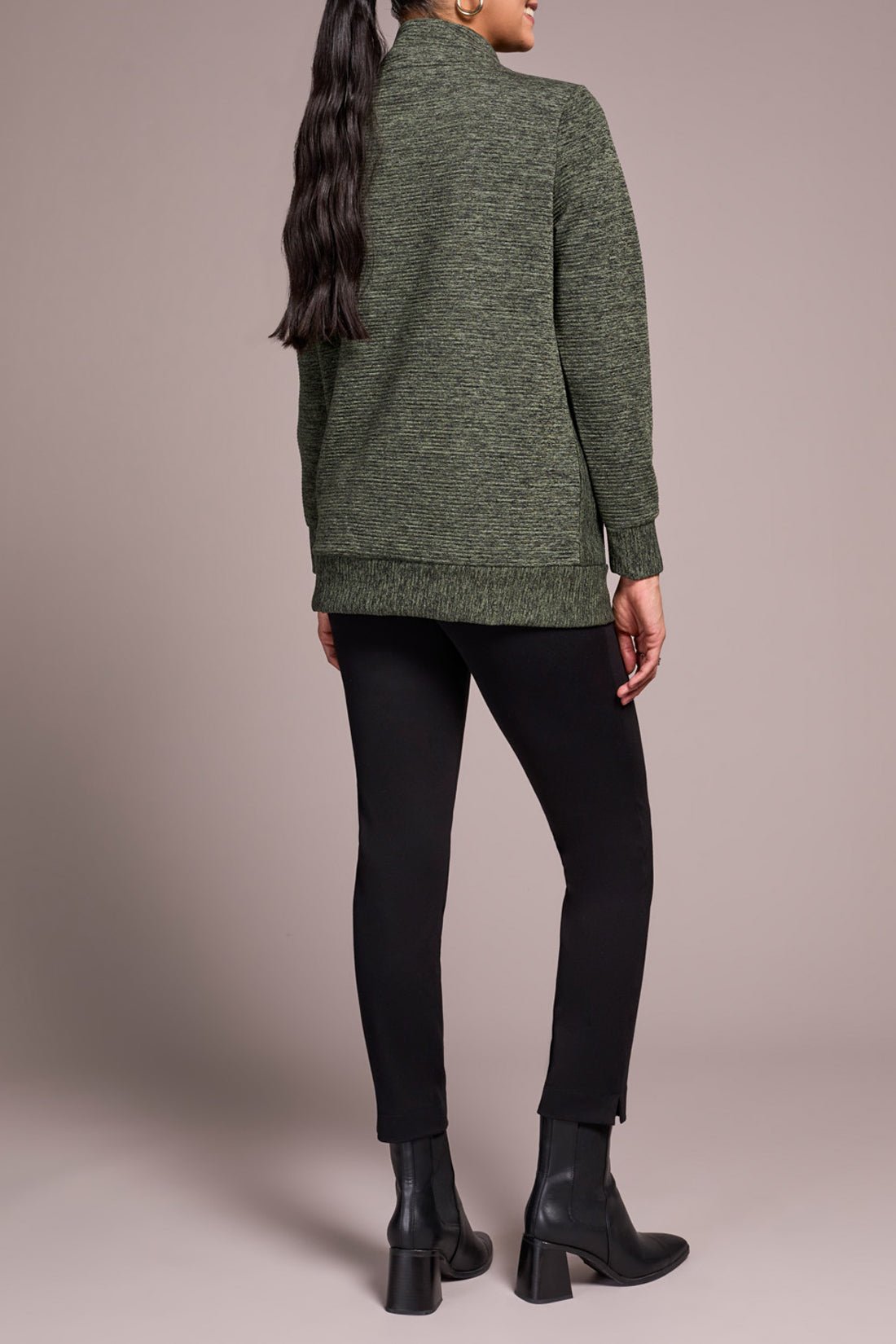 L/S Tunic w/ Invisible Pockets - Chive Sweatshirts + Pullovers Tribal