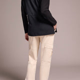 L/S Turtle Neck Combo Top - Black Sweaters Tribal