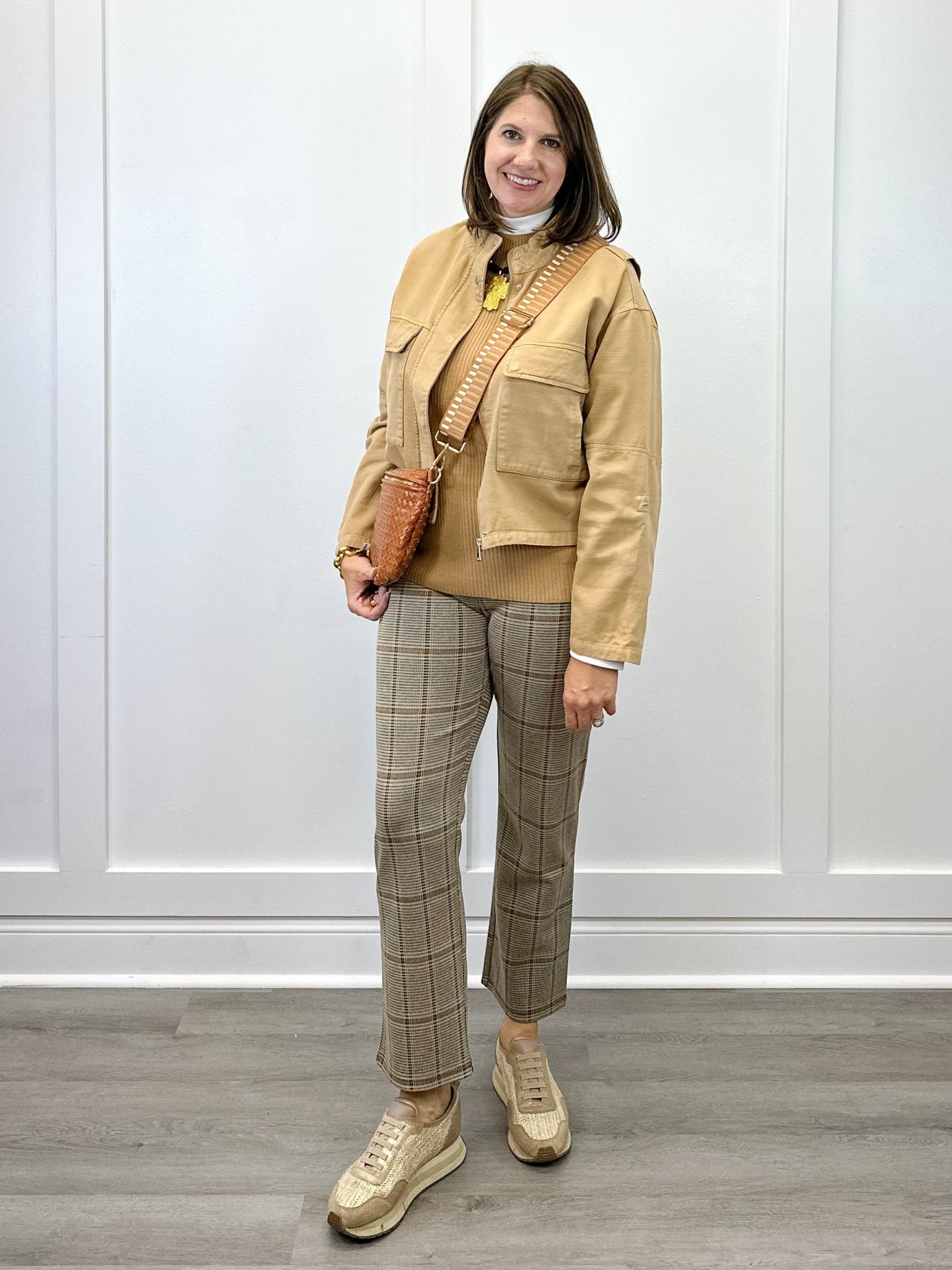 L/S Zip Front Jacket w/ Double Pockets - Ice Latte Outerwear Tribal