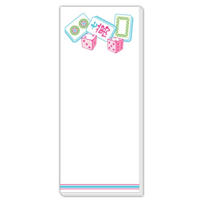 Mahjong Tiles and Dice Skinny Notepad Paper Goods RosanneBeck Collections