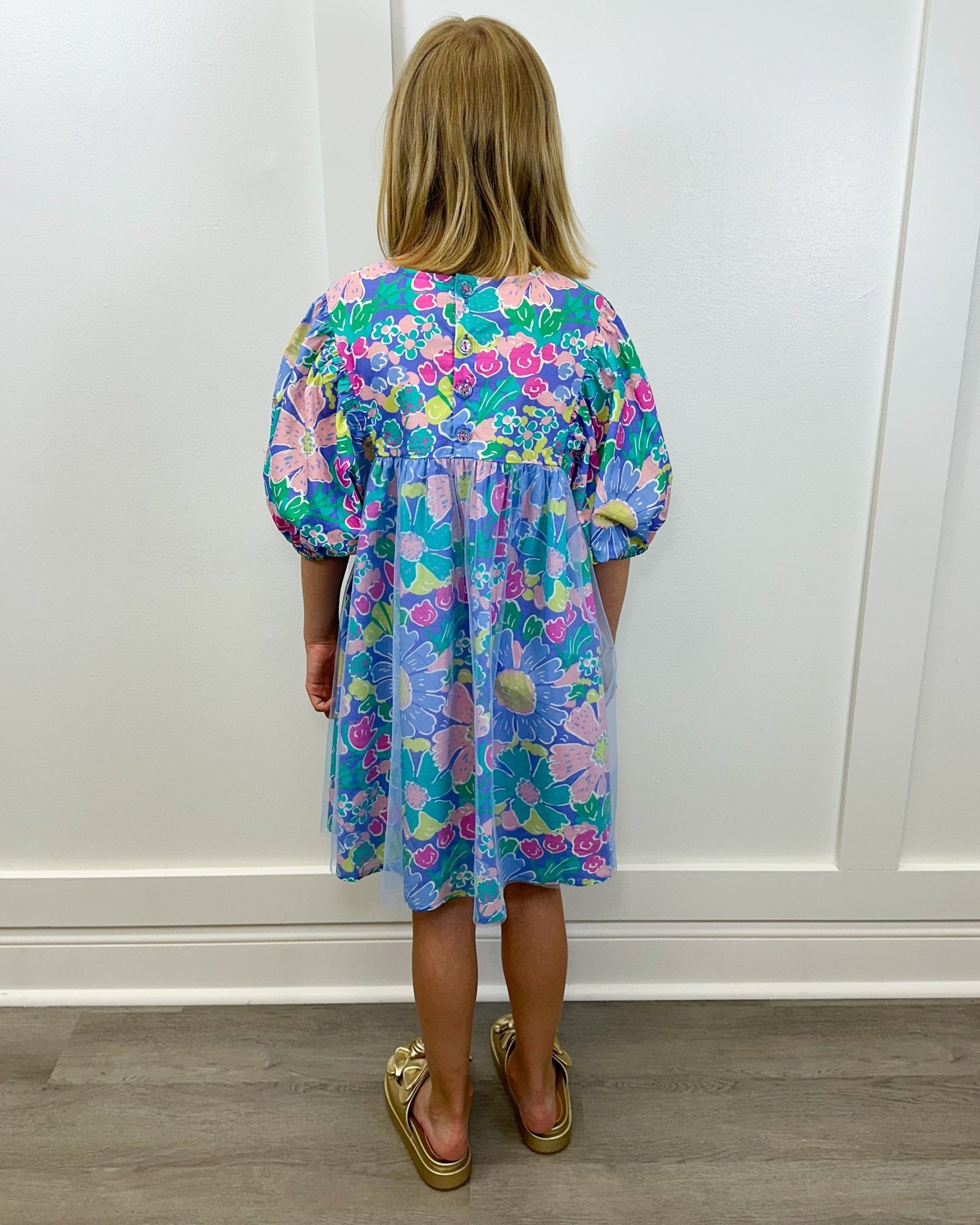 Malibu Dress - Periwinkle Floral Girls Play Dresses Finding Foxtale
