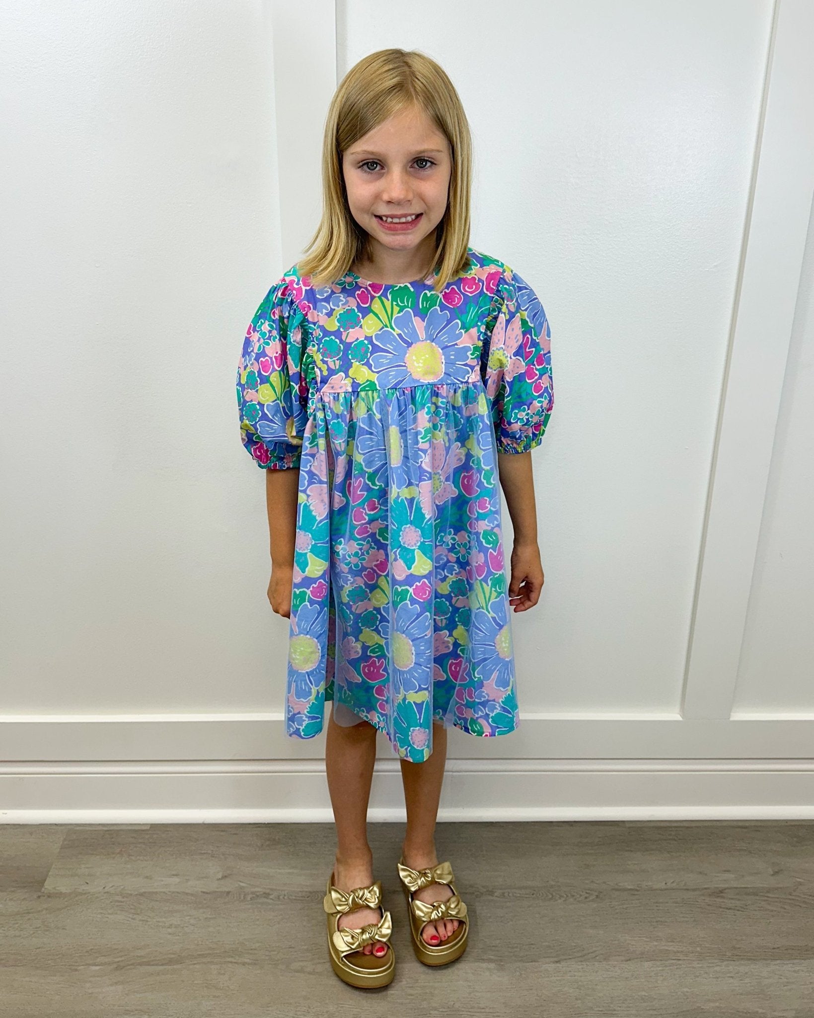 Malibu Dress - Periwinkle Floral Girls Play Dresses Finding Foxtale