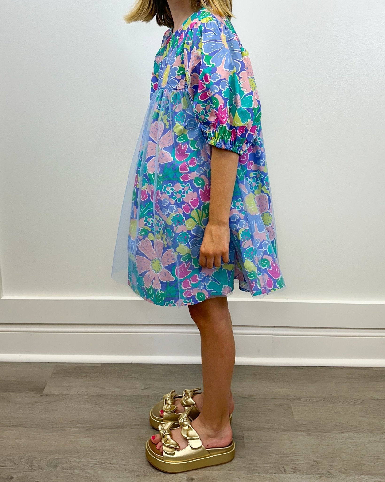 Malibu Dress - Periwinkle Floral Girls Play Dresses Finding Foxtale
