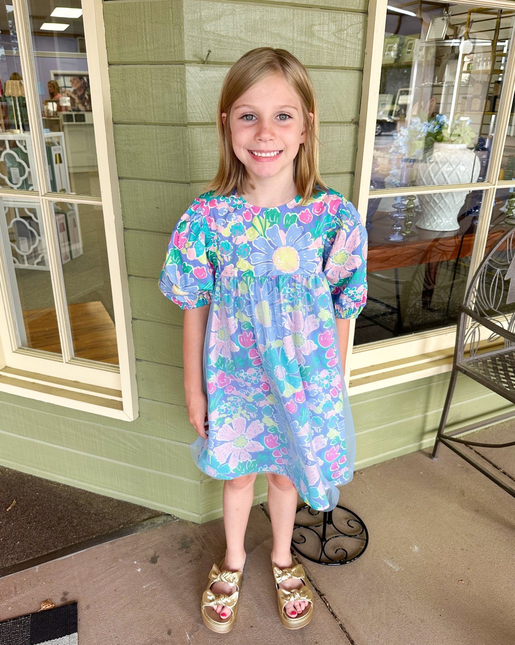 Malibu Dress - Periwinkle Floral Girls Play Dresses Finding Foxtale