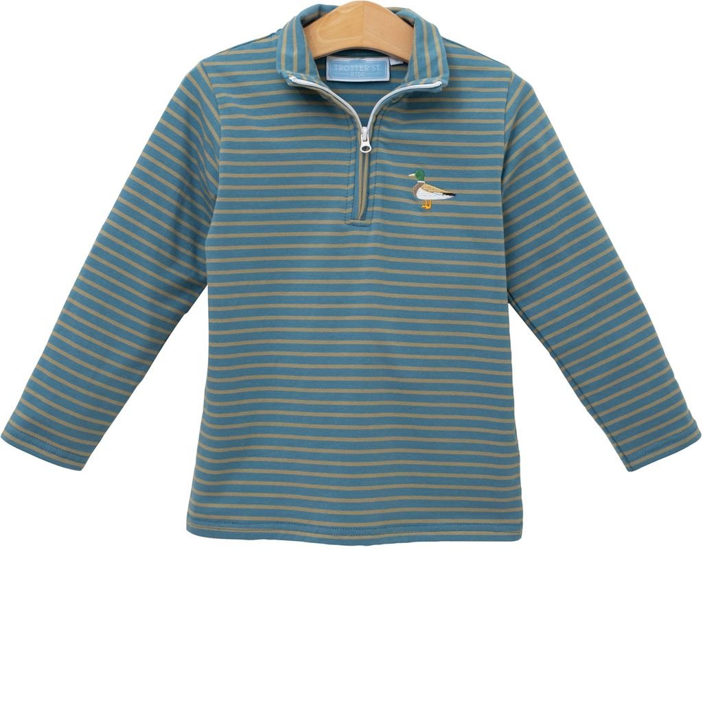 Mallard Embroidery 1/4 Zip Pullover - Sugar Babies Children's Boutique/Meg's Shoppe