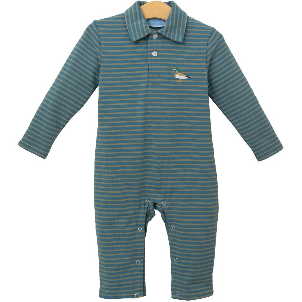 Mallard Embroidery Polo Romper Girls Bubbles + Rompers Trotter Street Kids