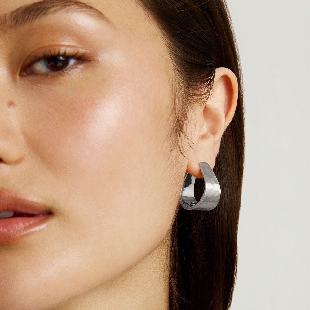 Mara Hinged Hoops - Silver Earrings Dean Davidson