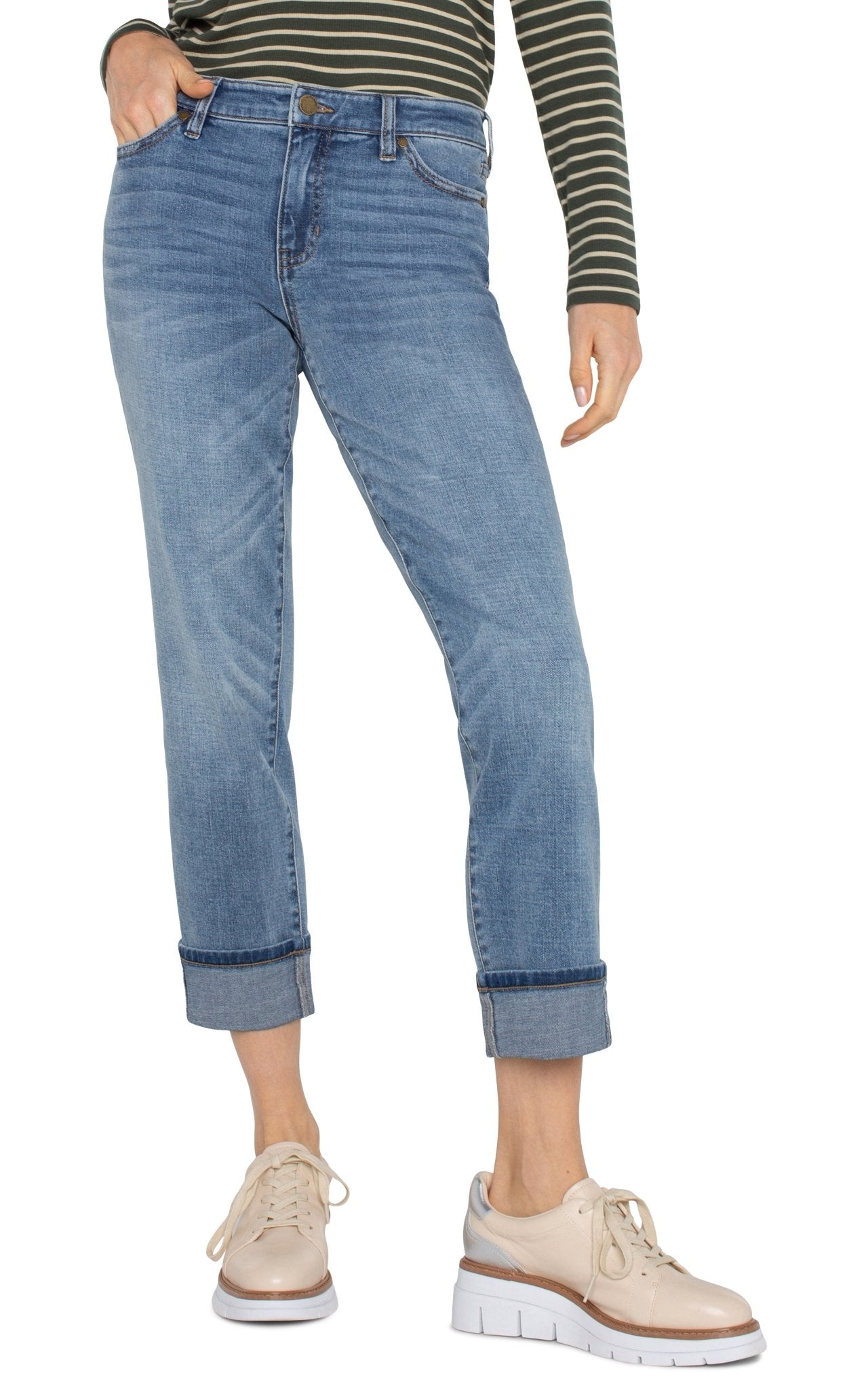 Marley Girlfriend Cuffed Jeans - Vineland Jeans Liverpool