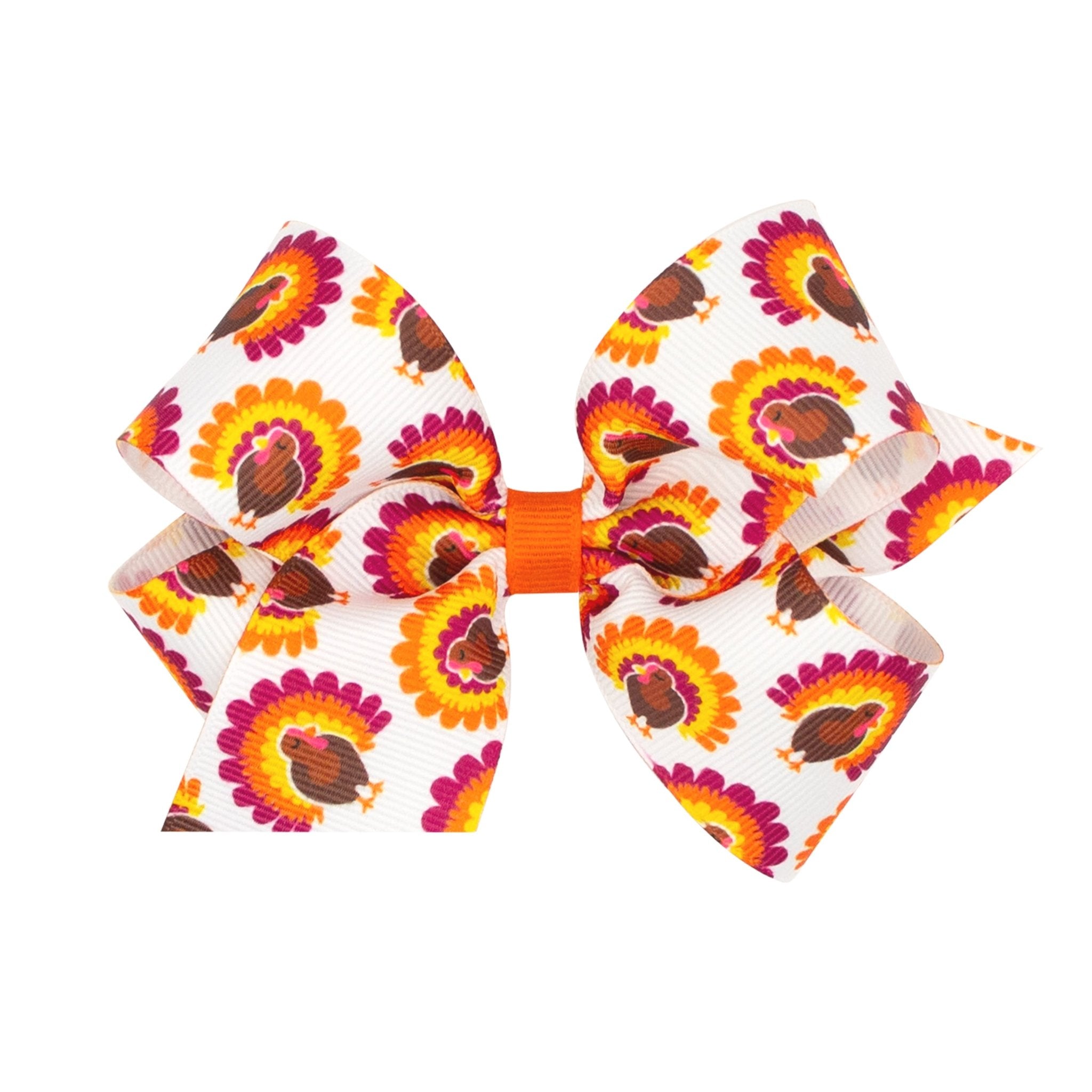 Medium Harvest Grosgrain Bow - Turkey Kids Hair Accessories Wee Ones