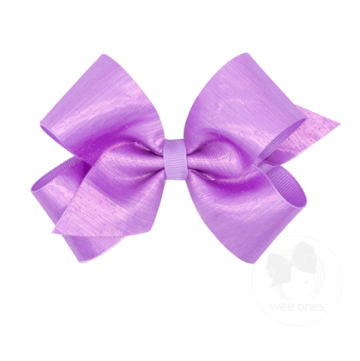 Medium Sheer Grosgrain Overlay Bow - Light Orchid Kids Hair Accessories Wee Ones