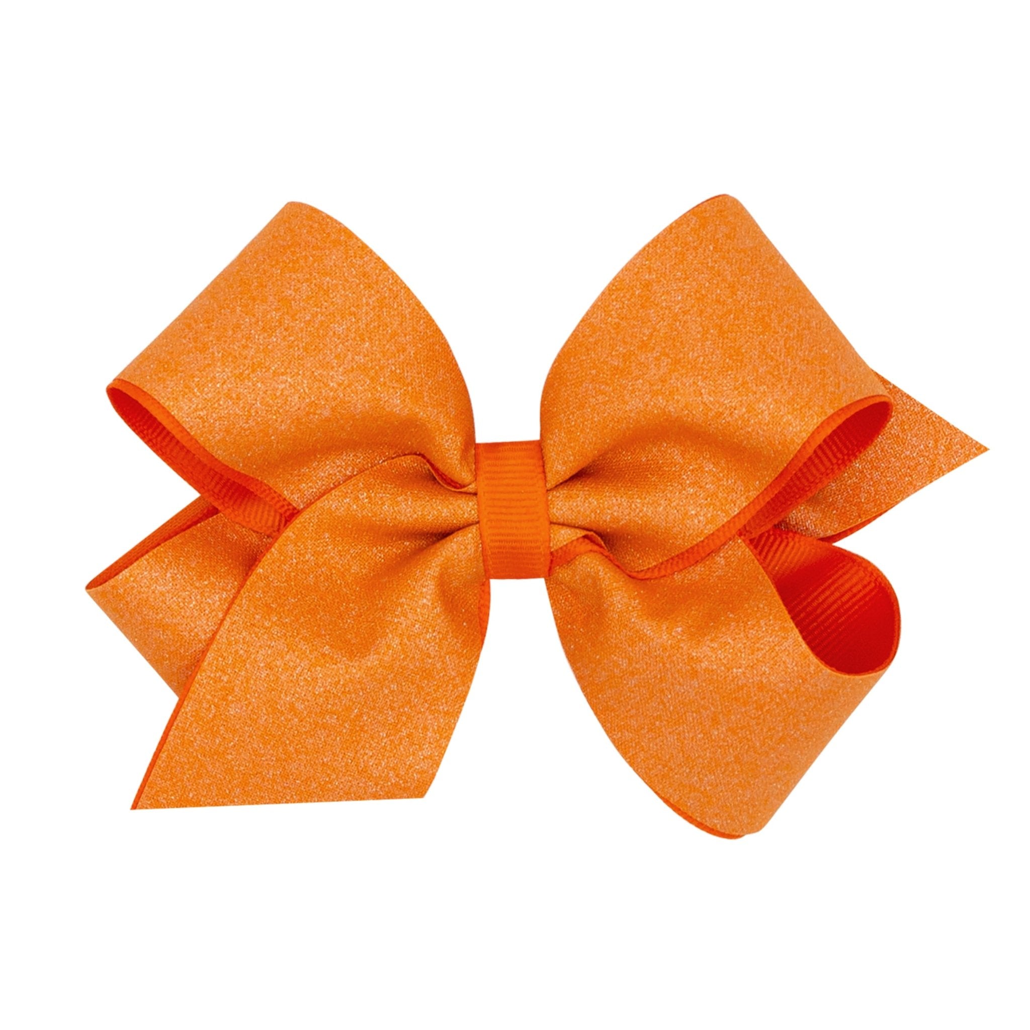 Medium Shimmer w/ Grosgrain Overlay - Orange Kids Hair Accessories Wee Ones