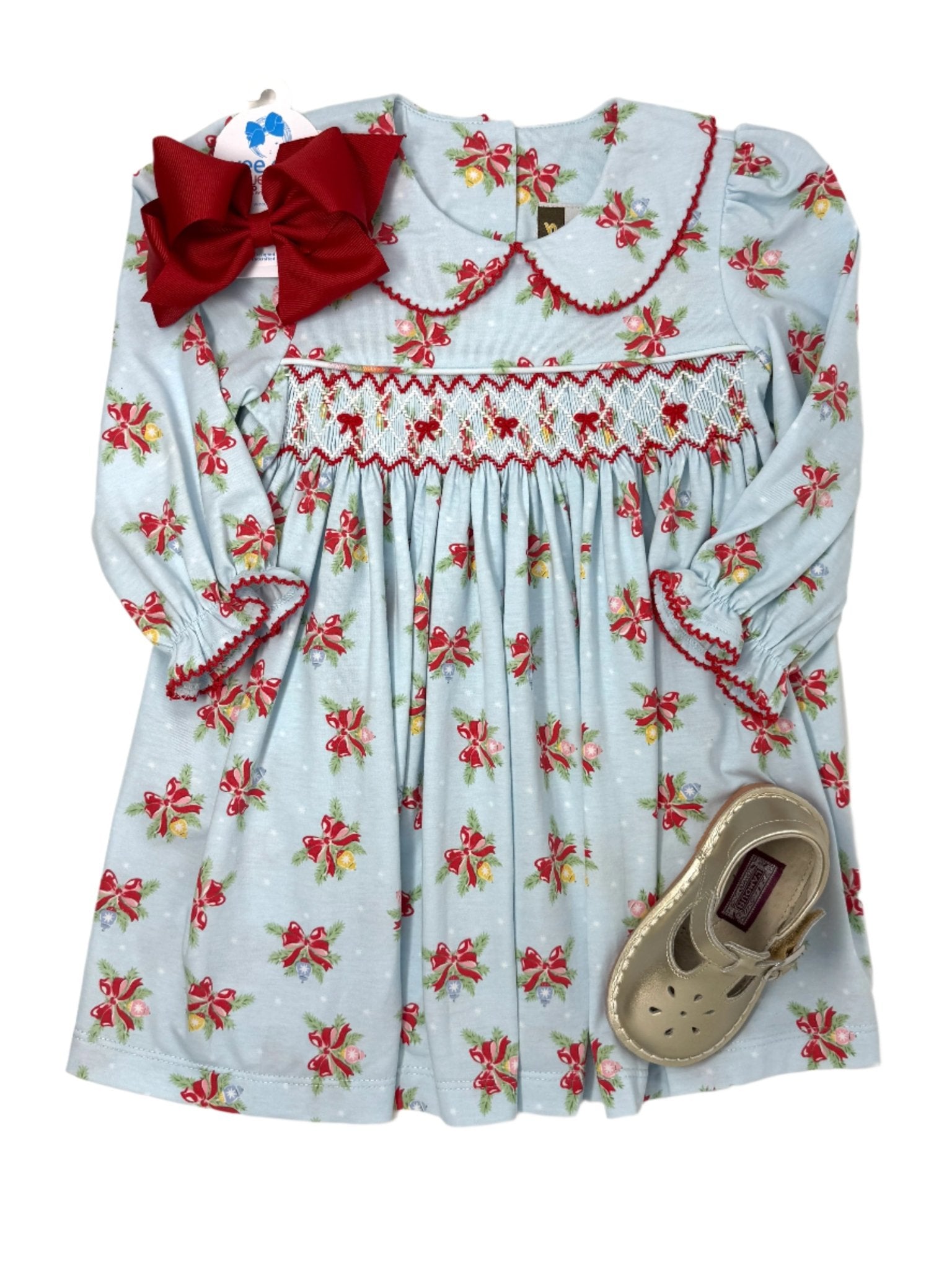Merry & Bright Smocked Geo Dress Girls Play Dresses Banana Split