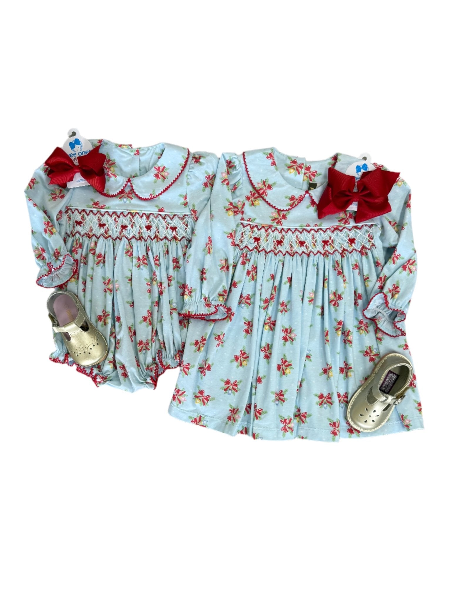 Merry & Bright Smocked Geo Dress Girls Play Dresses Banana Split