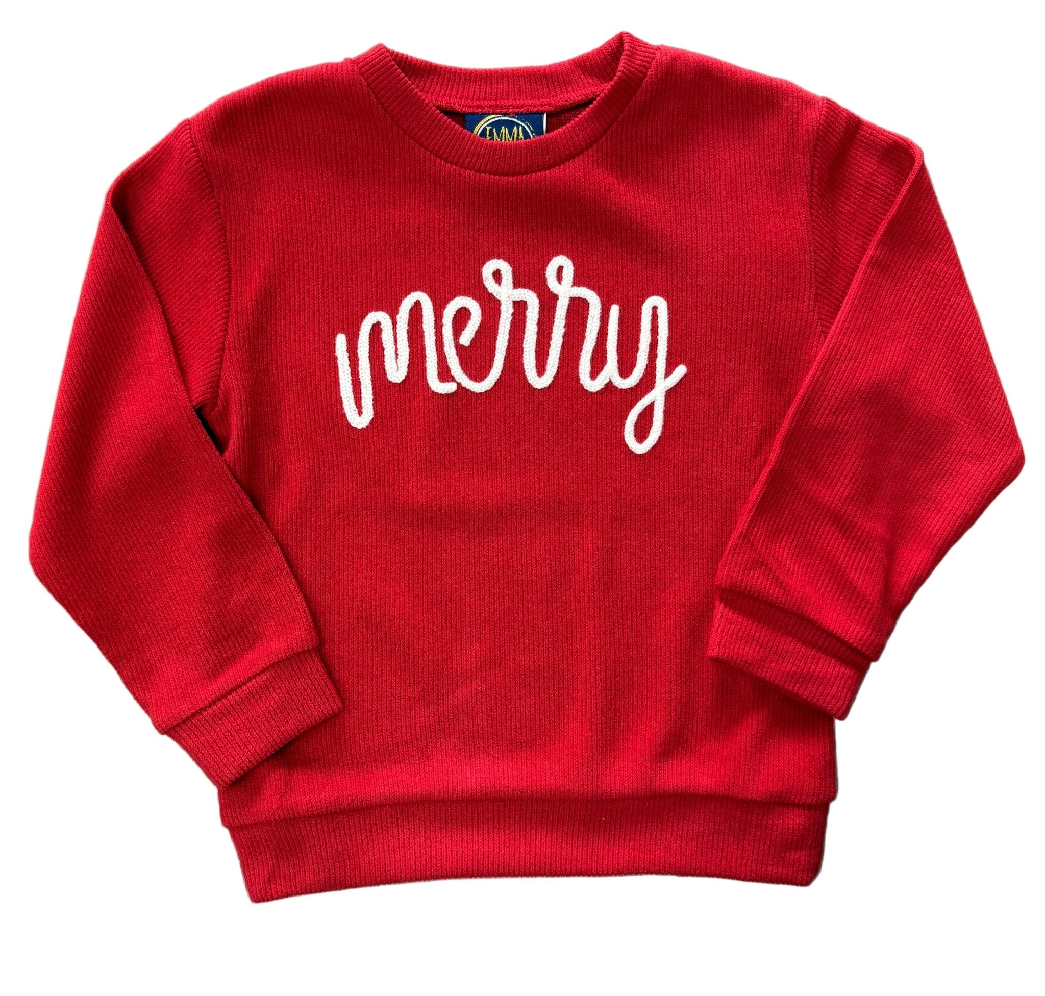 Merry Red Sweater Girls Sweaters + Sweatshirts Emma Jean