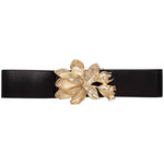 Metal Flower Design Elastic Belt - Black Misc Accessories anbfashion