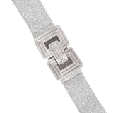 Metal Round Rectangle Elastic Belt - Silver Misc Accessories anbfashion