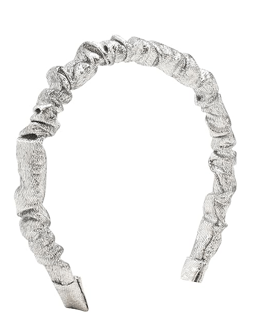 Metallic Ruffle Headband - Silver Kids Hair Accessories Wee Ones