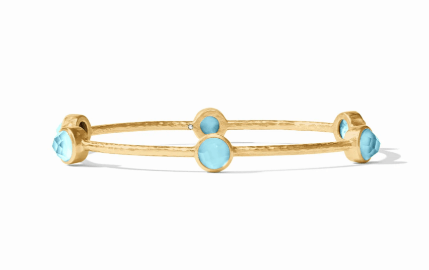 Milano Luxe Bangle - Iridescent Capri Blue - Large Bracelets Julie Vos