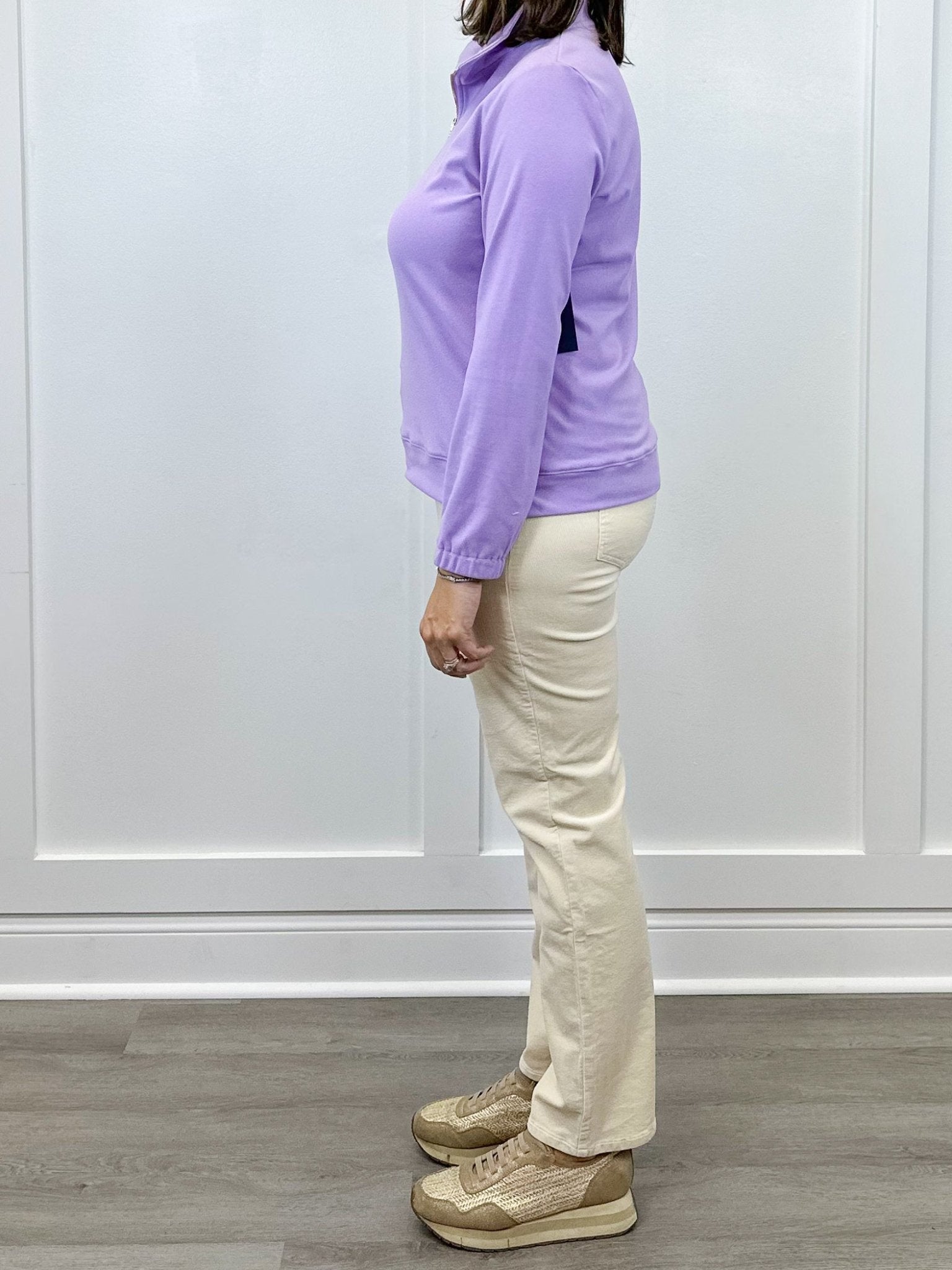 Mindy 1/4 Zip - Lilac Tops Duffield Lane