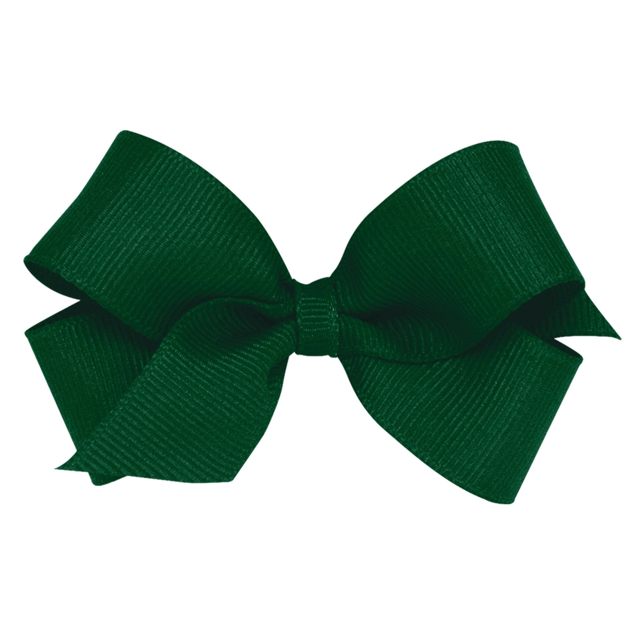 Mini Grosgrain Bow - Forest Green Kids Hair Accessories Wee Ones