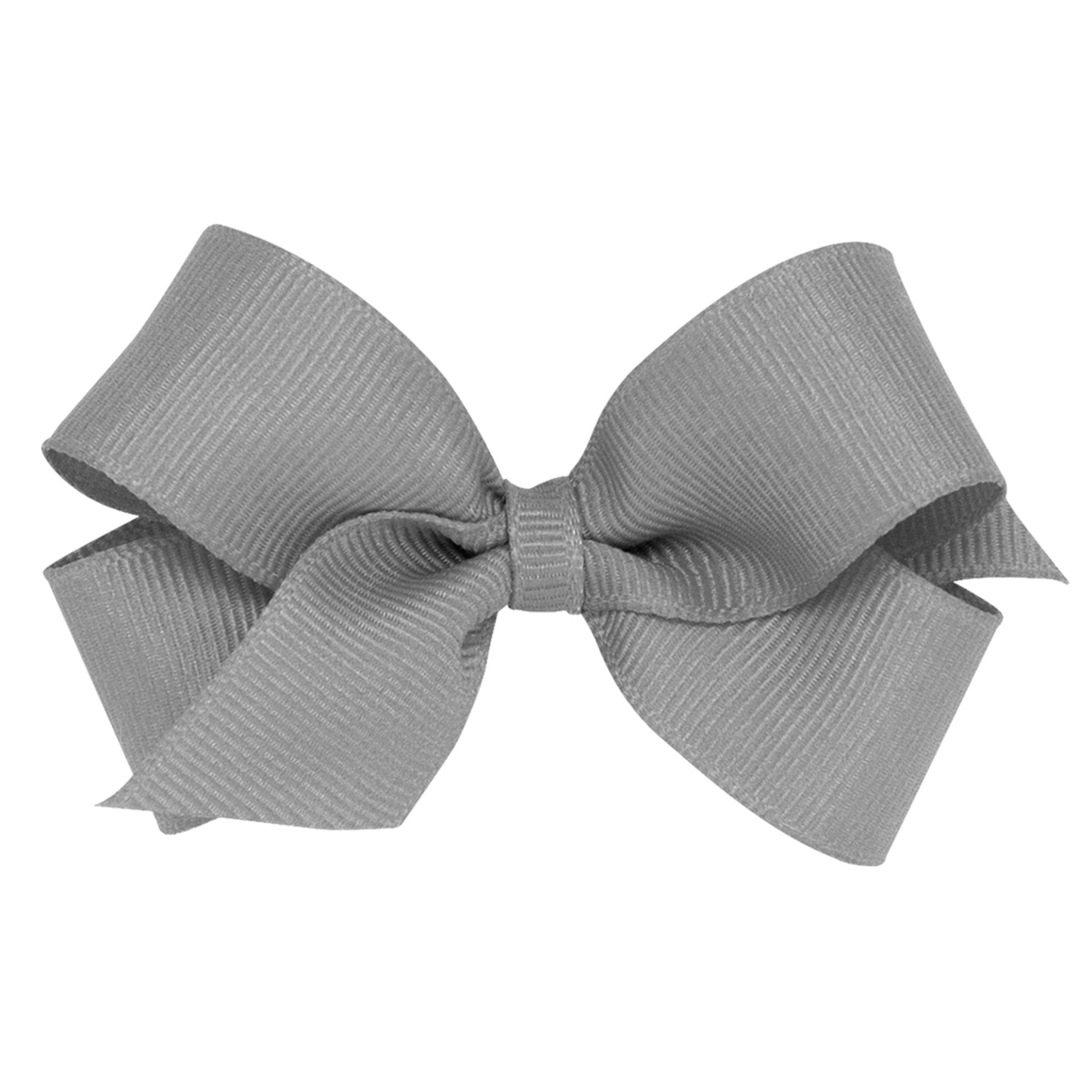 Mini Grosgrain Bow - Grey Kids Hair Accessories Wee Ones