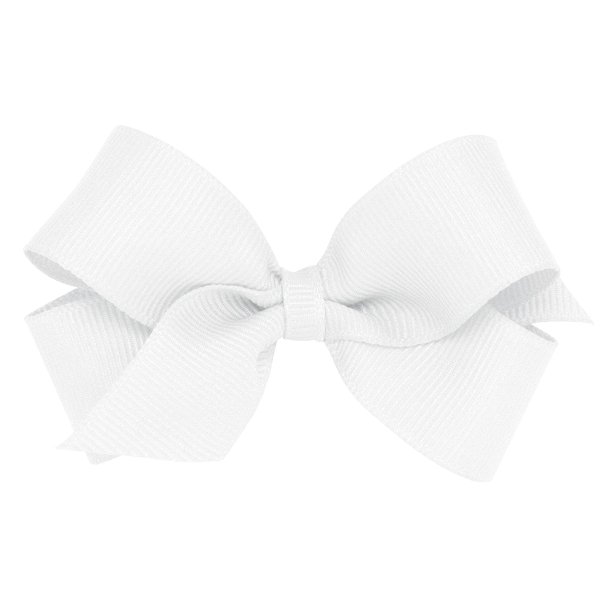 Mini Grosgrain Bow - White Kids Hair Accessories Wee Ones
