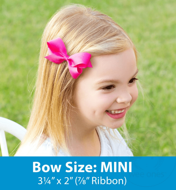Mini Grosgrain Scallop Edge Bow - Light Yellow Kids Hair Accessories Wee Ones