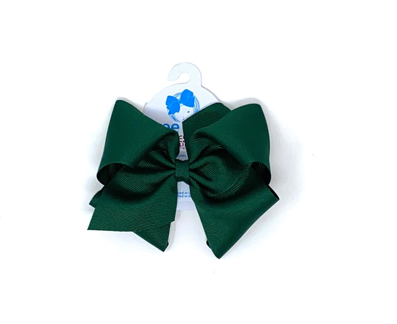 Mini King Grosgrain Bow - Forest Green Kids Hair Accessories Wee Ones