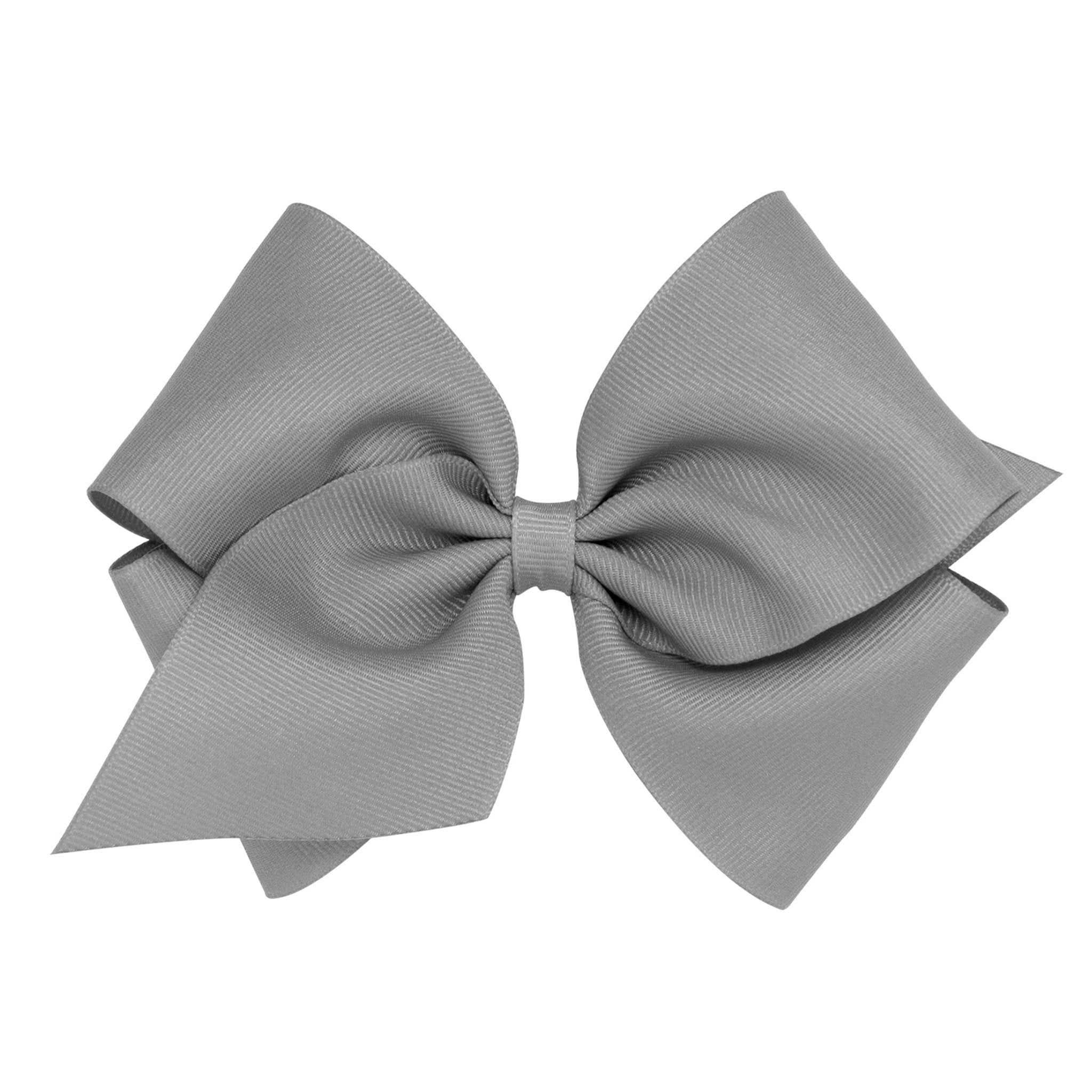 Mini King Grosgrain Bow - Grey Kids Hair Accessories Wee Ones