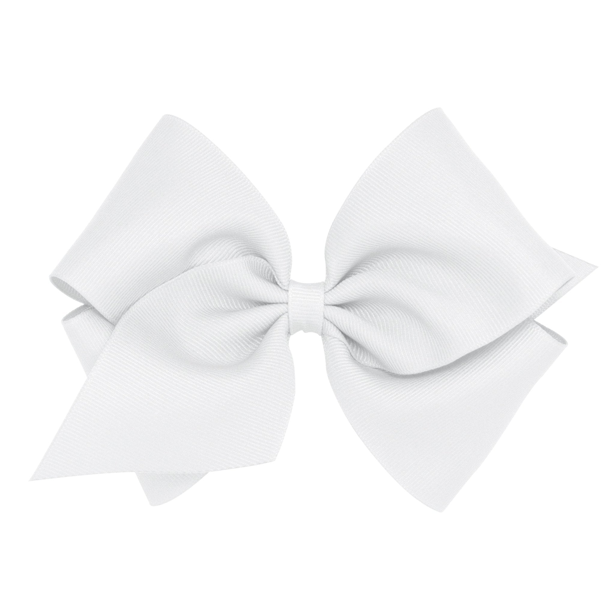 Mini King Grosgrain Bow - White Kids Hair Accessories Wee Ones