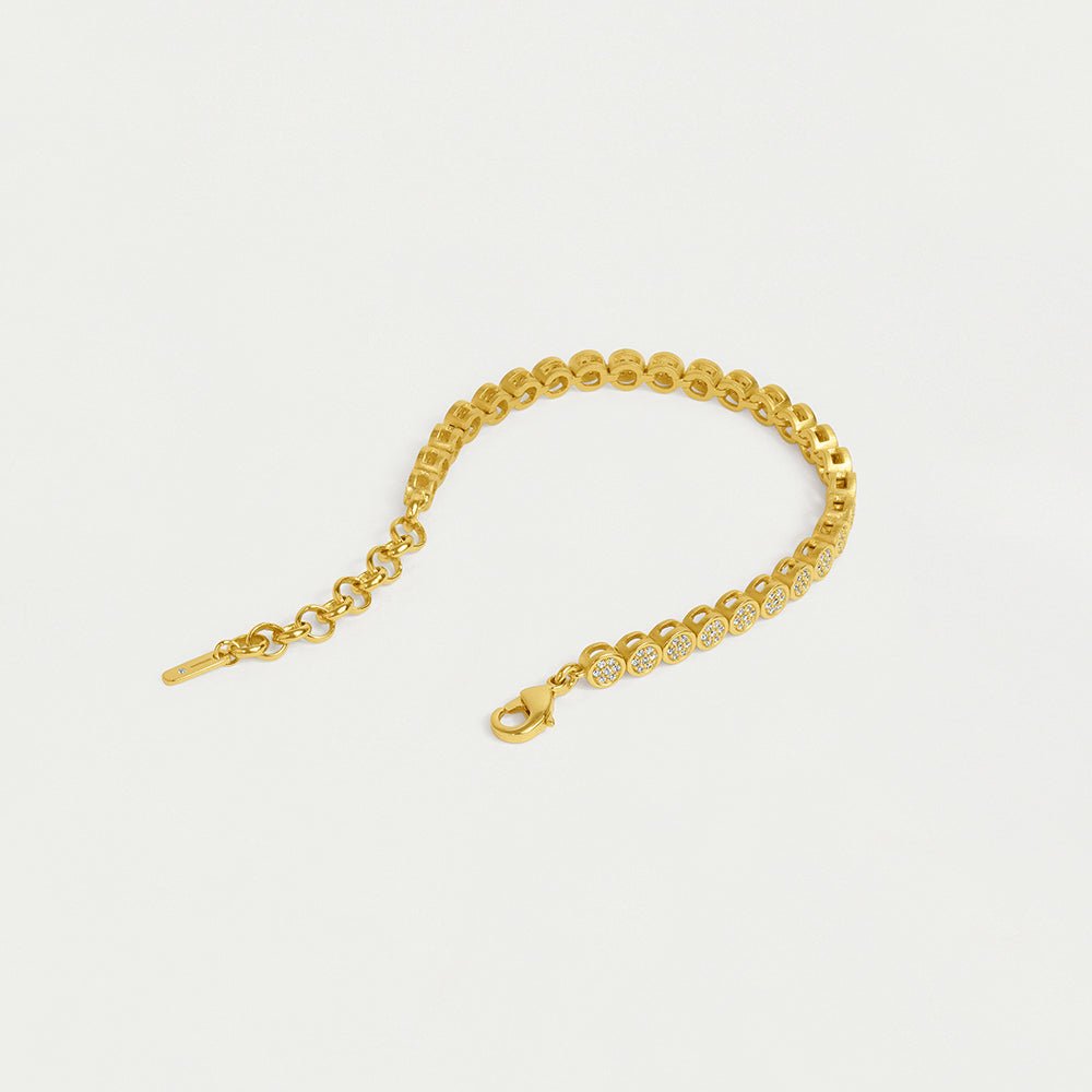 Mirabeau Pave Bracelet - Gold - White Topaz Bracelets Dean Davidson