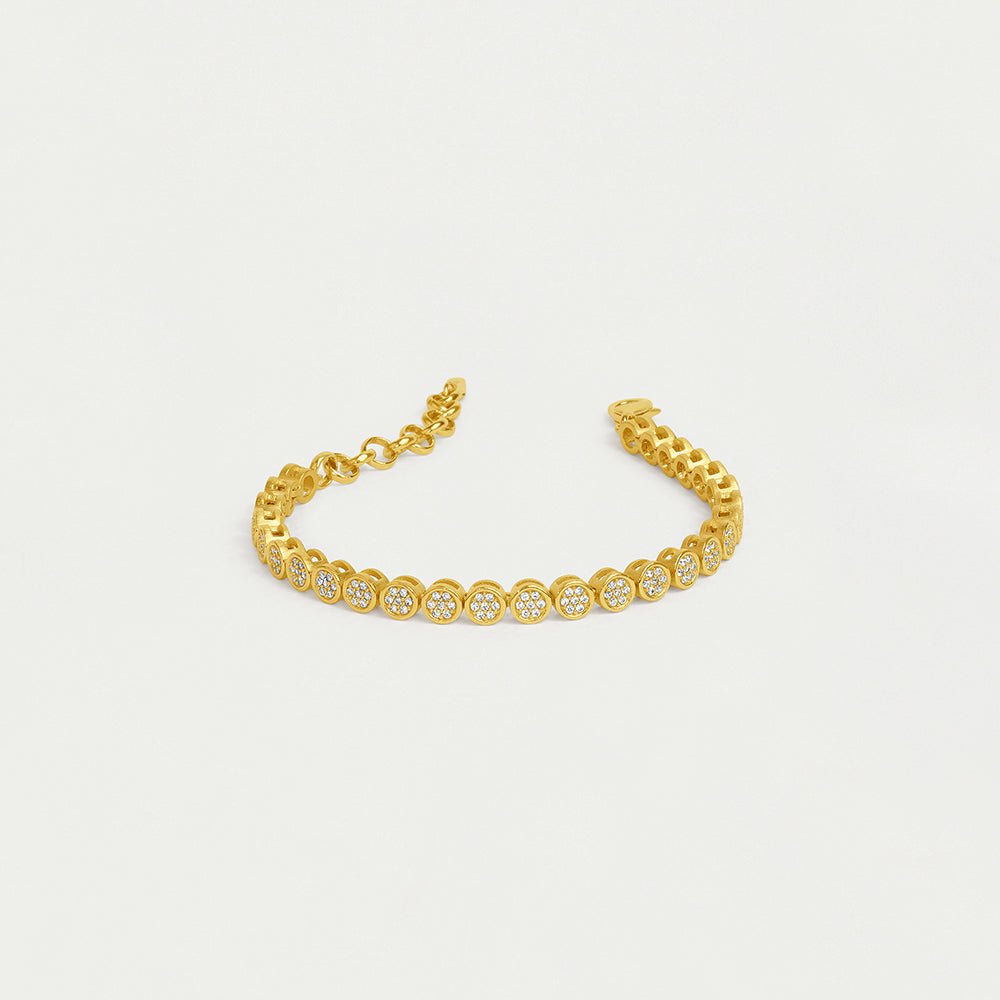 Mirabeau Pave Bracelet - Gold - White Topaz Bracelets Dean Davidson