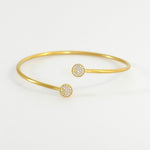 Mirabeaux Pave Twist Bangle - Gold - White Topaz Bracelets Dean Davidson