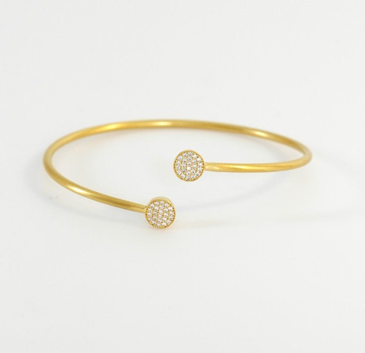 Mirabeaux Pave Twist Bangle - Gold - White Topaz Bracelets Dean Davidson