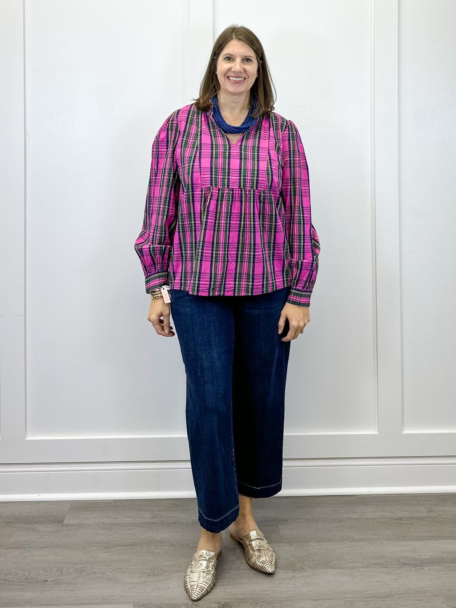 Mitzy Plaid Top Tops Mudpie