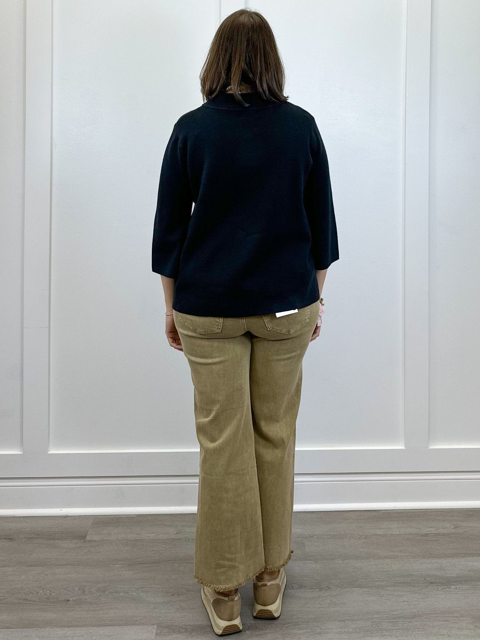 Mock Neck Pull Over Sweater - Black Sweaters FATE