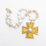 Mother of Pearl with Pearl Anna Cross Necklaces Hidden Truth Jewelry