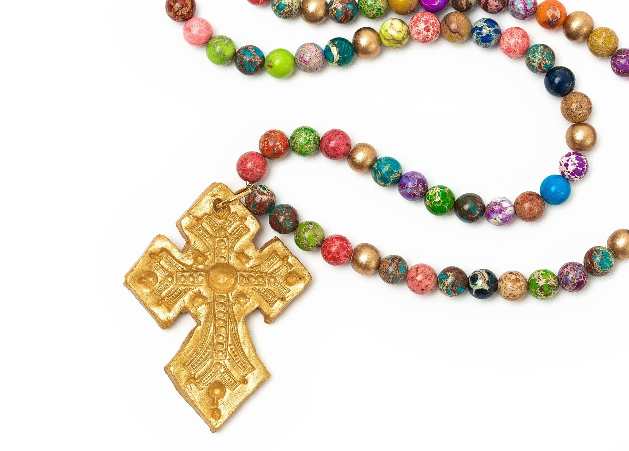 Multicolored Sea Jasper with Amy Cross Necklaces Hidden Truth Jewelry