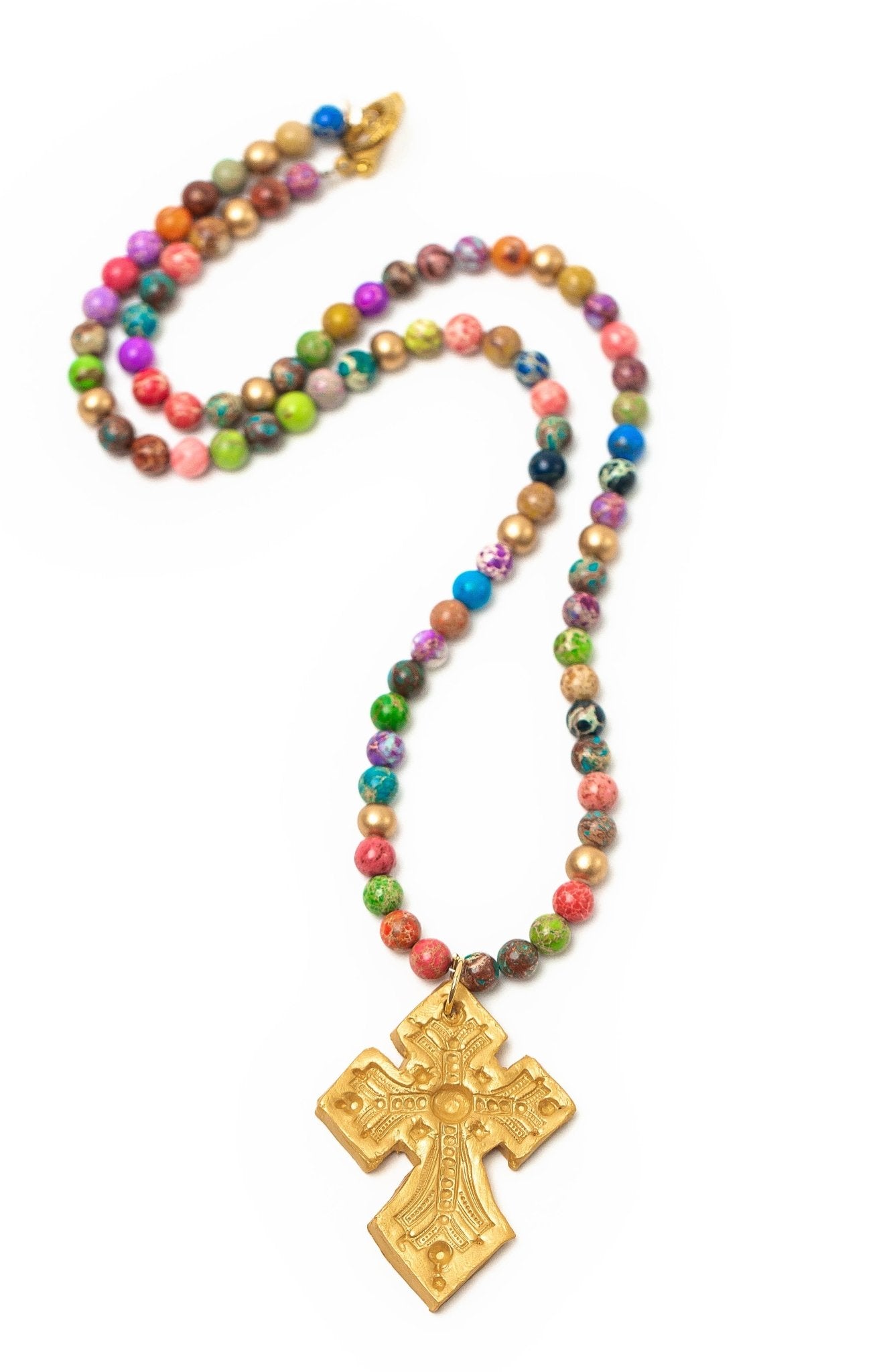 Multicolored Sea Jasper with Amy Cross Necklaces Hidden Truth Jewelry