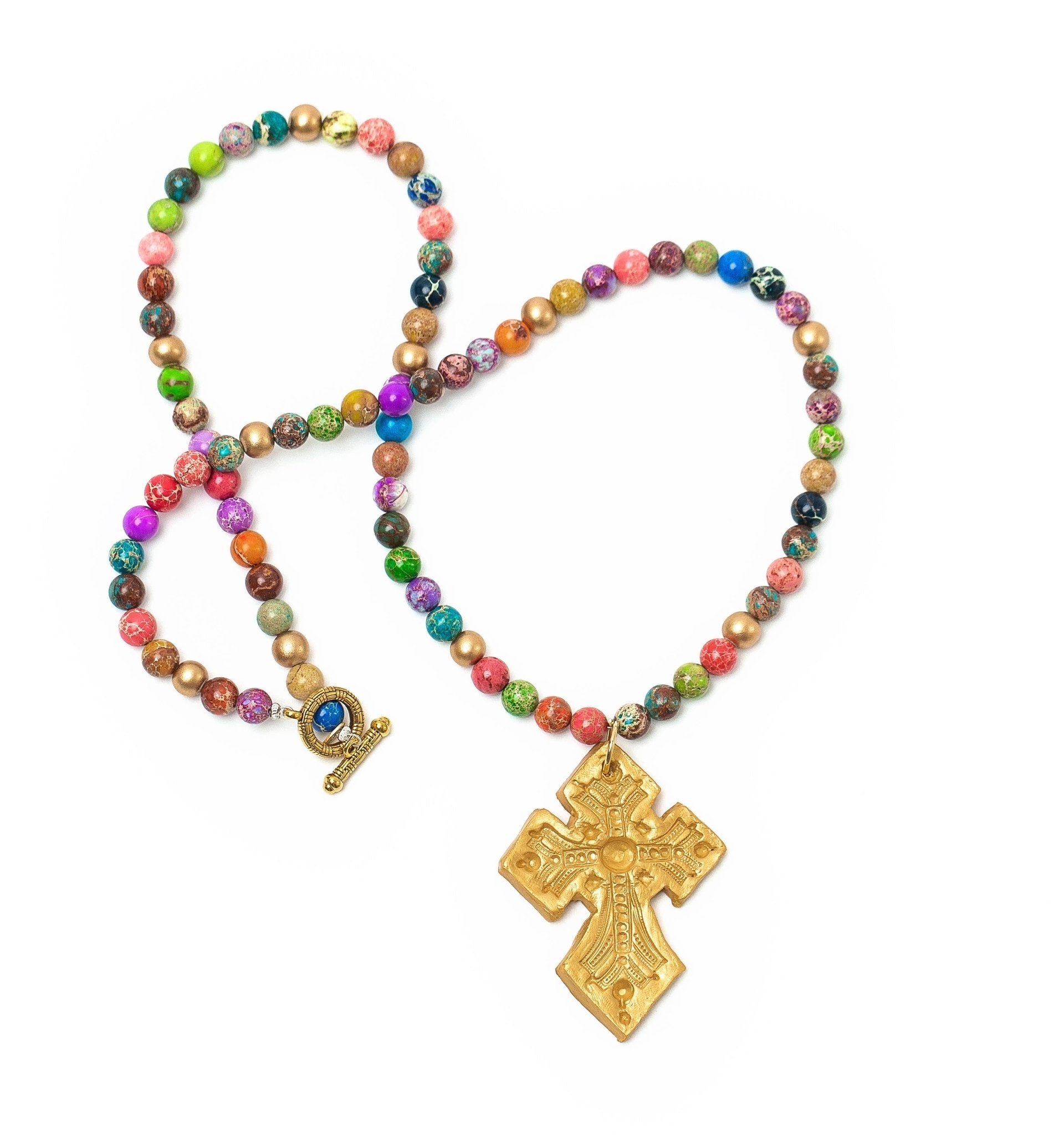 Multicolored Sea Jasper with Amy Cross Necklaces Hidden Truth Jewelry