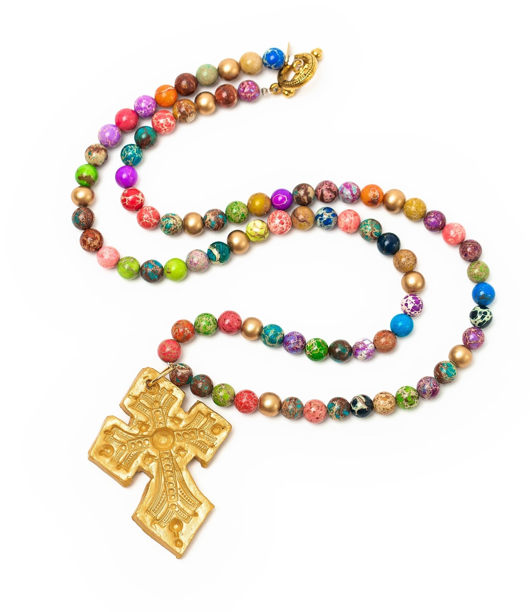 Multicolored Sea Jasper with Amy Cross Necklaces Hidden Truth Jewelry