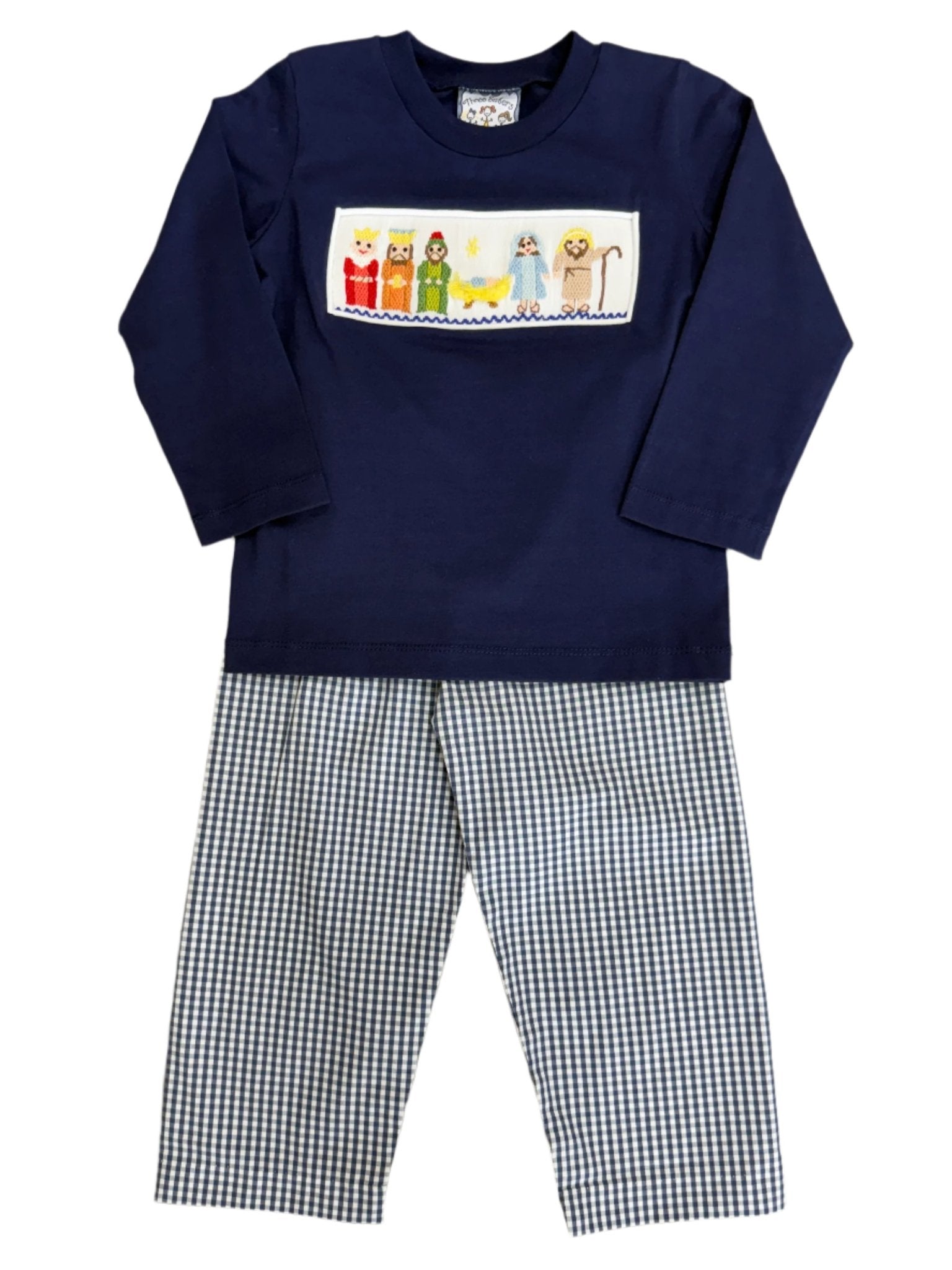 Nativity Smocked Boys Pant Set Boys Sets Three Sisters