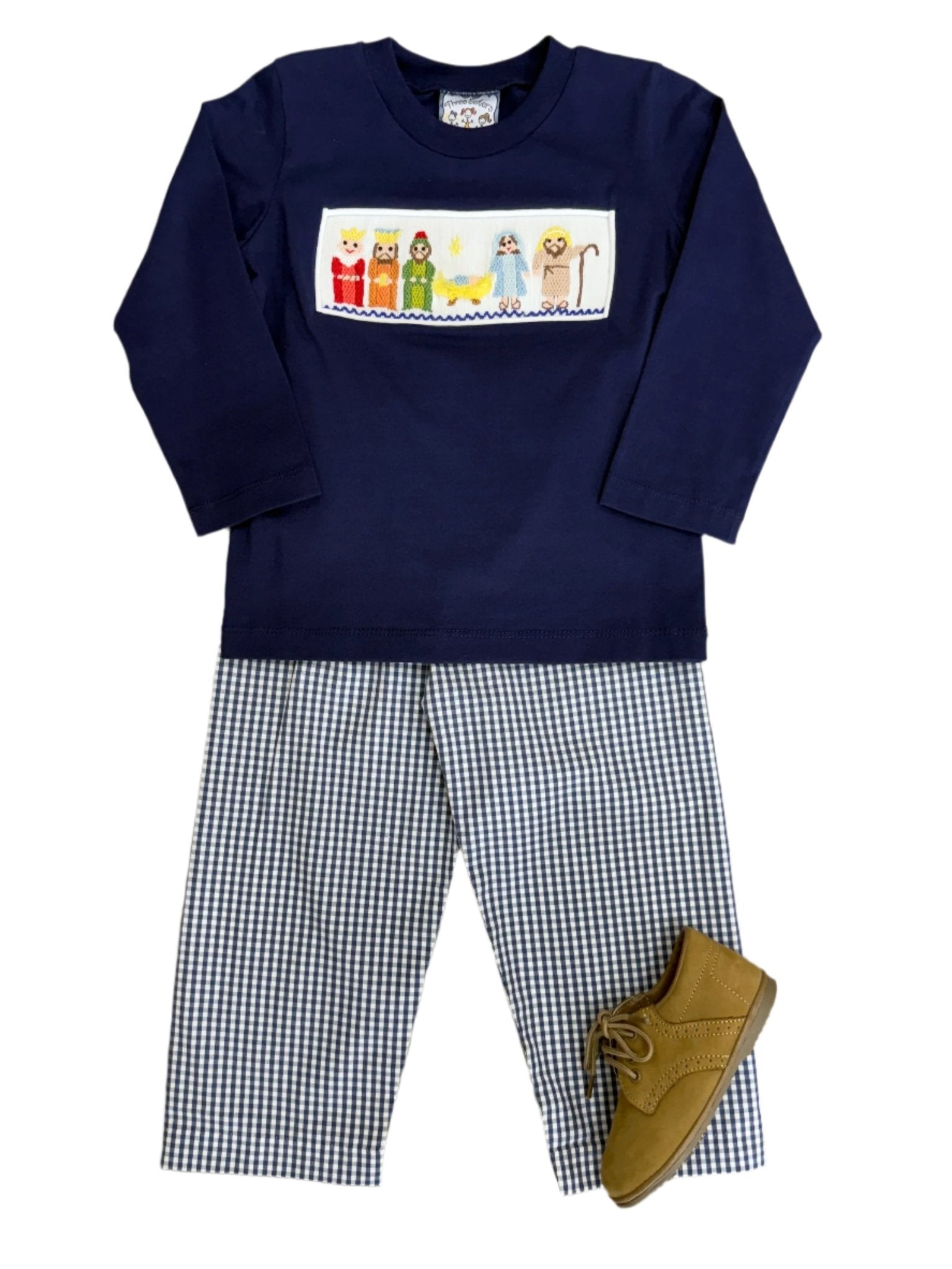 Nativity Smocked Boys Pant Set Boys Sets Three Sisters