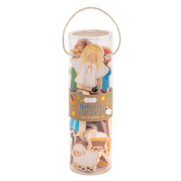 Nativity Wood Toy Set Seasonal Mudpie