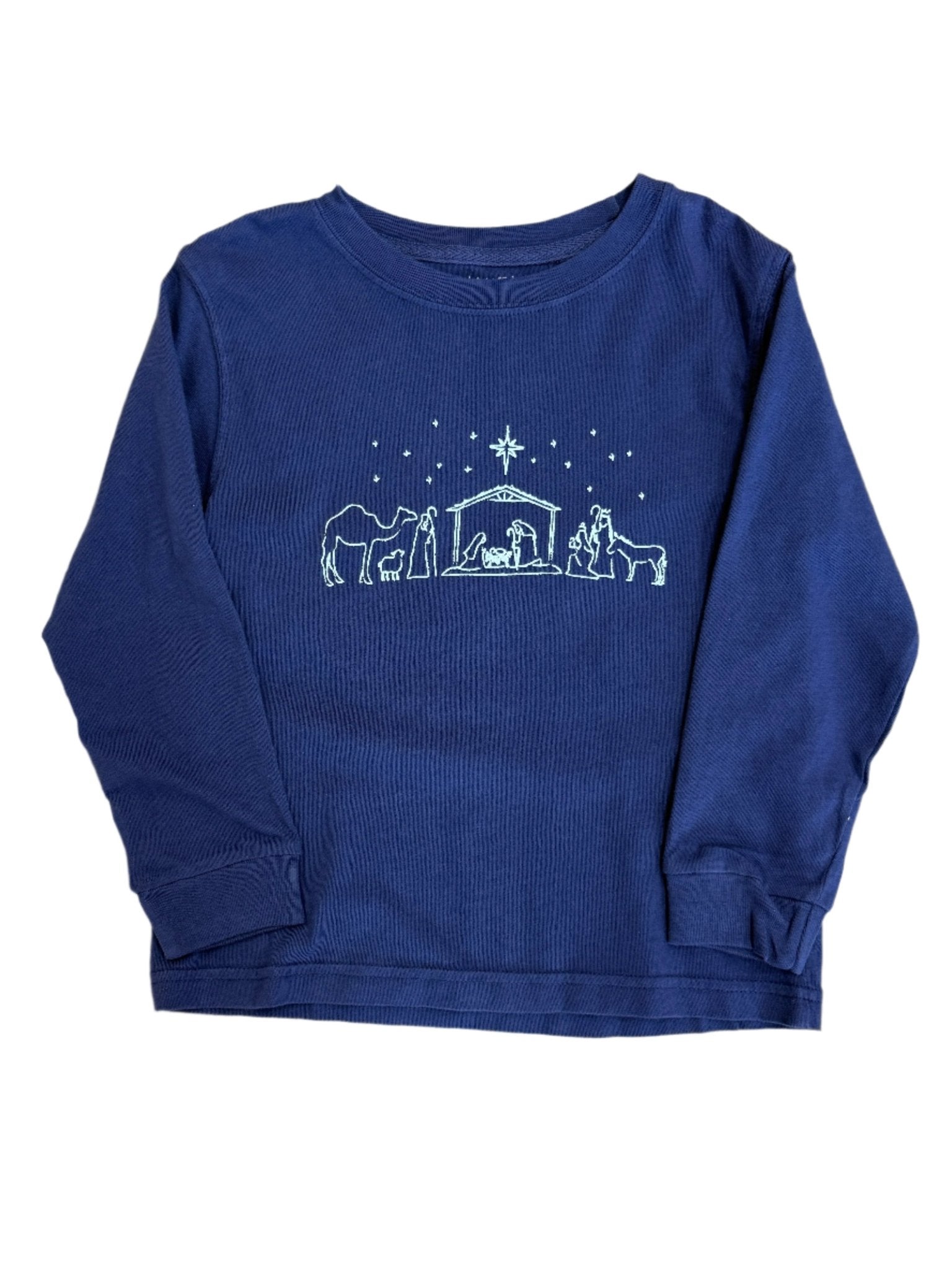 Navy w/ Lt. Blue Nativity LS T-Shirt Boys Tees Mustard & Ketchup