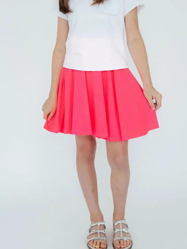 Neon Pink Twirl Skort Girls Skirts + Bloomers Mila & Rose