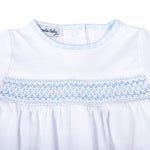 New Beginnings Blue Smocked Footie - Lt. Blue Baby Sleepwear Magnolia Baby