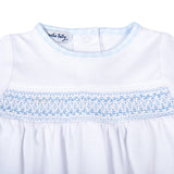 New Beginnings Blue Smocked Footie - Lt. Blue Baby Sleepwear Magnolia Baby